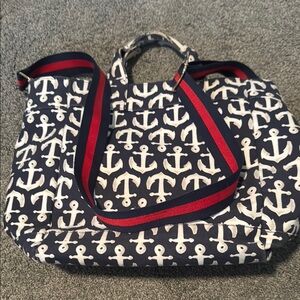 Tommy Hilfiger Blue and White Nautical Tote